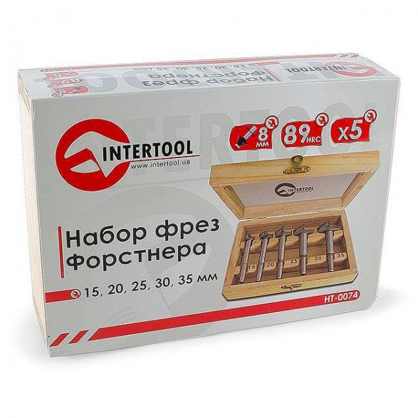 Купити ✓ Набір фрез Форстнера, 5 шт INTERTOOL HT-0074 ✅
