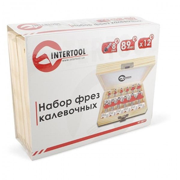 Купити ✓ Набір фрез кальовочних, 12 шт. INTERTOOL HT-0077 ✅