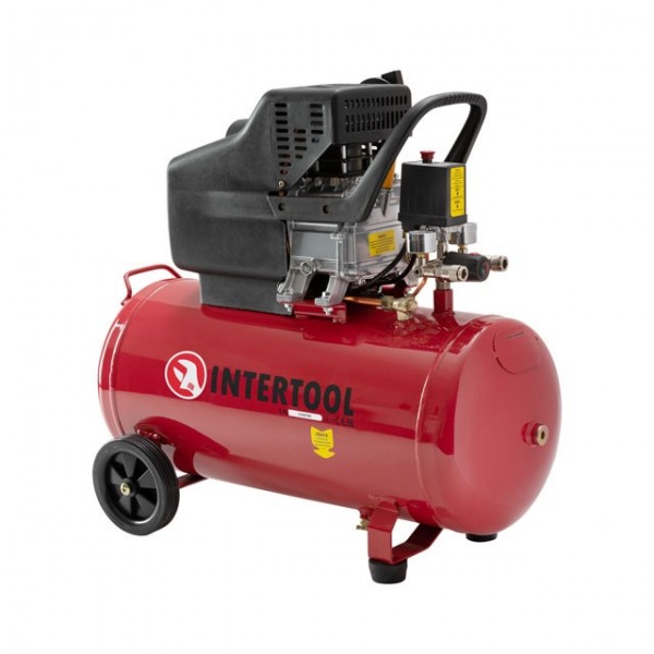 Купити ✓ Компресор 50 л, 1500 Вт, 220 В, 8 aтм, 206 л/хв. INTERTOOL PT-0003 ✅