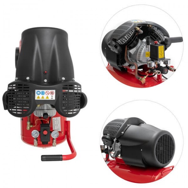 Купити ✓ Компресор 50 л, 2230 Вт, 220 В, 10 aтм, 354 л/хв, 2 циліндри INTERTOOL PT-0004 ✅