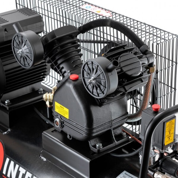 Купити ✓ Компресор 100 л, 3 кВт, 220 В, 10 aтм, 500 л/хв., 2 циліндри, STORM INTERTOOL PT-0014 ✅