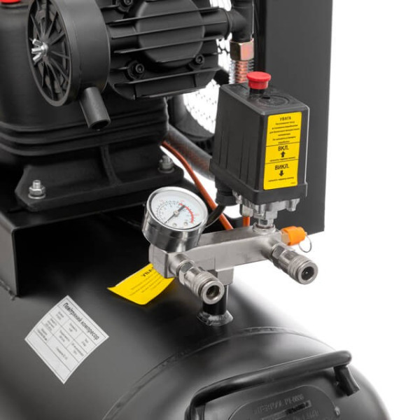 Купити ✓ Компресор 100 л, 4 кВт, 380 В, 10 aтм, 600 л/хв., 3 циліндри STORM INTERTOOL PT-0036 ✅