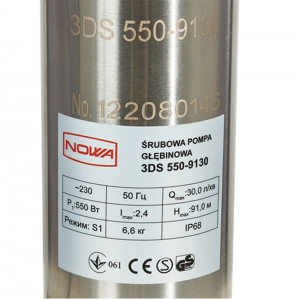 ✓ Насос заглибний свердловинний шнековий NOWA 3DS 550-9130