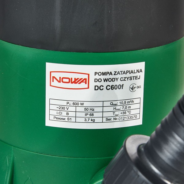 ✓ Насос заглибний дренажний для чистої води NOWA DC C600f