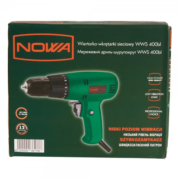 ✓ Дриль-шурупокрут мережевий NOWA WWS 400bl