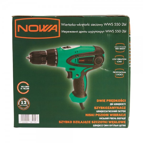✓ Дриль-шурупокрут мережевий NOWA WWS 550-2bl