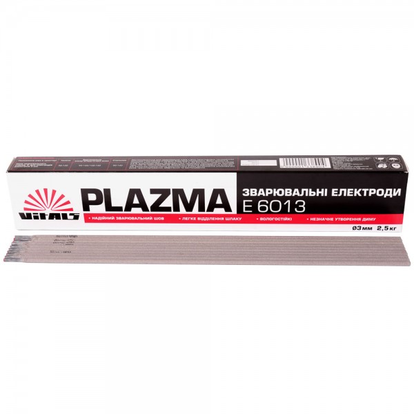 ✓ Електроди зварювальні Vitals Plazma E6013, d 3 мм, 2,5 кг